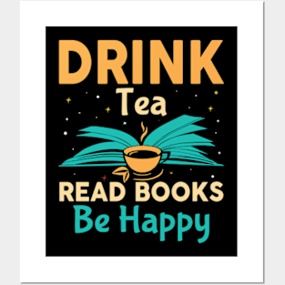 Cool Books For Men Women Tea Book Lovers Reading Bookworm Posters and Art